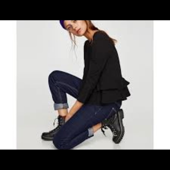 Zara Tops - Zara ruffle blouse sz s black